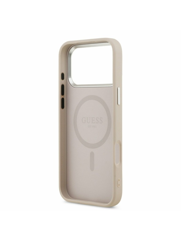 Guess Guess PU Leather Triangle Logo MagSafe Задний калъф за iPhone 17 Pro Max Pink
