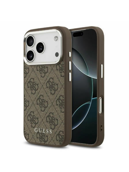 Guess Guess 4G MagSafe Задний калъф за iPhone 17 Pro Max Brown