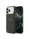 Guess Guess PU Leather 4G Gold Frame MagSafe Задний калъф за iPhone 17 Pro Max Black