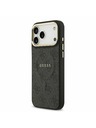 Guess Guess PU Leather 4G Gold Frame MagSafe Задний калъф за iPhone 17 Pro Max Black