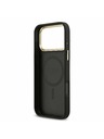 Guess Guess PU Leather 4G Gold Frame MagSafe Задний калъф за iPhone 17 Pro Max Black