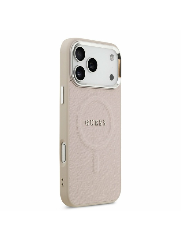 Guess Guess PU Saffiano MagSafe Задний калъф за iPhone 17 Pro Max Pink