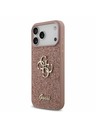 Guess Guess PU Fixed Glitter 4G Metal Logo Задний калъф за iPhone 17 Pro Max Pink