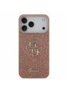 Guess Guess PU Fixed Glitter 4G Metal Logo Задний калъф за iPhone 17 Pro Max Pink