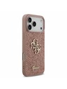 Guess Guess PU Fixed Glitter 4G Metal Logo Задний калъф за iPhone 17 Pro Max Pink