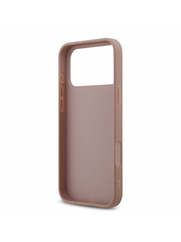 Guess Guess PU Fixed Glitter 4G Metal Logo Задний калъф за iPhone 17 Pro Max Pink