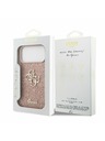 Guess Guess PU Fixed Glitter 4G Metal Logo Задний калъф за iPhone 17 Pro Max Pink
