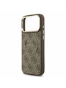 Guess Guess PU Leather 4G Gold Frame MagSafe Задний калъф за iPhone 17 Pro Max Brown
