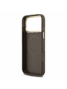 Guess Guess PU Leather 4G Gold Frame MagSafe Задний калъф за iPhone 17 Pro Max Brown