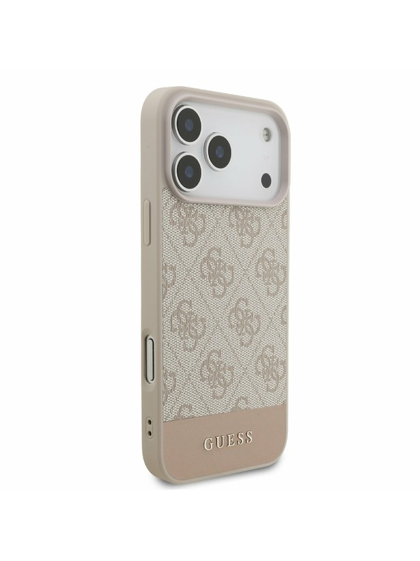 Guess Guess PU 4G Stripe Задний калъф за iPhone 17 Pro Max Pink