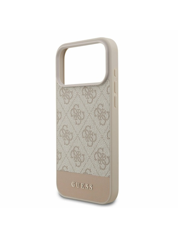 Guess Guess PU 4G Stripe Задний калъф за iPhone 17 Pro Max Pink