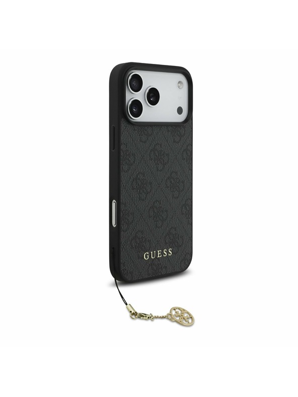 Guess Guess 4G Charm MagSafe Задний калъф за iPhone 17 Pro Max Tone on Tone Grey