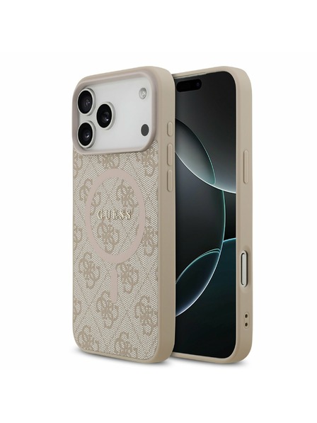 Guess Guess PU Leather 4G Colored Ring MagSafe Задний калъф за iPhone 17 Pro Max Pink