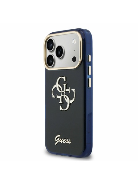 Guess Guess IML 4G Script Metal Logo Задний калъф за iPhone 17 Pro Max Blue
