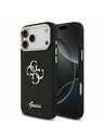Guess Guess PU Fixed Glitter 4G Metal Frame Задний калъф за iPhone 17 Pro Max Black