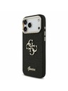 Guess Guess PU Fixed Glitter 4G Metal Frame Задний калъф за iPhone 17 Pro Max Black