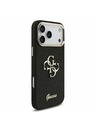 Guess Guess PU Fixed Glitter 4G Metal Frame Задний калъф за iPhone 17 Pro Max Black