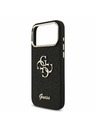 Guess Guess PU Fixed Glitter 4G Metal Frame Задний калъф за iPhone 17 Pro Max Black