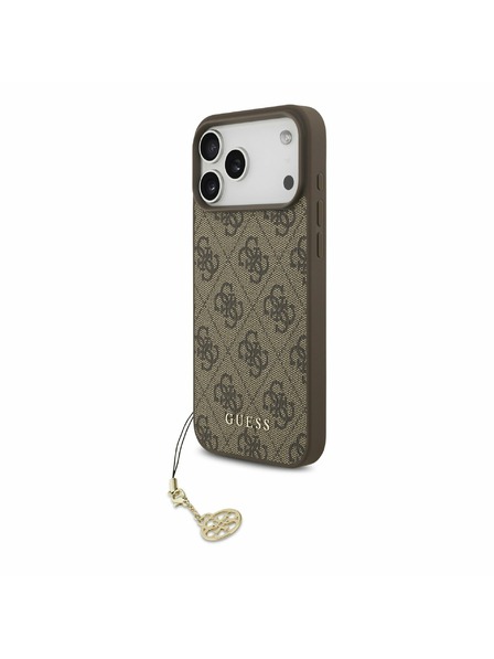 Guess Guess 4G Charm MagSafe Задний калъф за iPhone 17 Pro Max Tone on Tone Brown