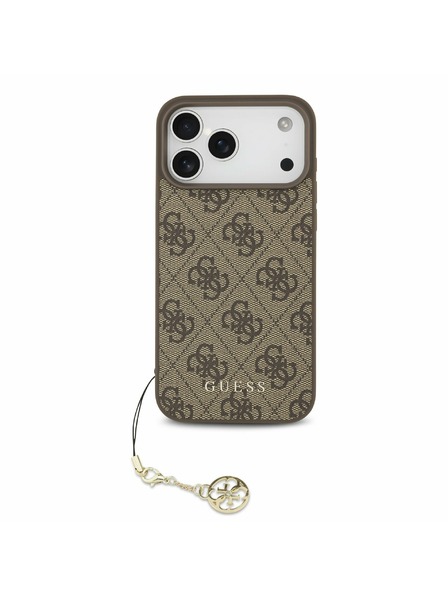 Guess Guess 4G Charm MagSafe Задний калъф за iPhone 17 Pro Max Tone on Tone Brown