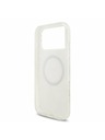 Guess Guess IML Flowers Allover Strap MagSafe Задний калъф за iPhone 17 Pro Max White