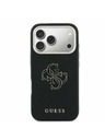 Guess Guess PU Resin Logo Задний калъф за iPhone 17 Pro Max Black