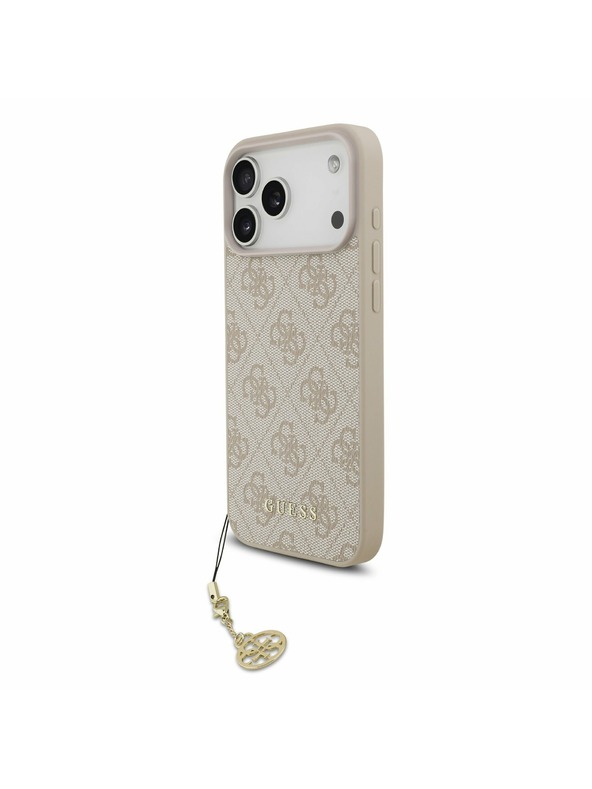 Guess Guess 4G Charm MagSafe Задний калъф за iPhone 17 Pro Max Tone on Tone Pink