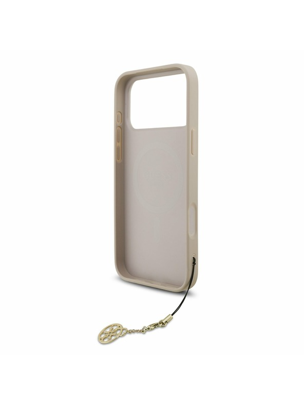 Guess Guess 4G Charm MagSafe Задний калъф за iPhone 17 Pro Max Tone on Tone Pink