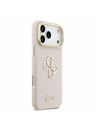 Guess Guess PU Grained 4G Logo Stand Camera Frame Задний калъф за iPhone 17 Pro Max Pink