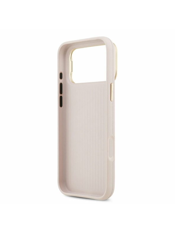 Guess Guess PU Grained 4G Logo Stand Camera Frame Задний калъф за iPhone 17 Pro Max Pink