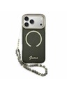 Guess Guess IML Glitter Script Strap MagSafe Задний калъф за iPhone 17 Pro Max Black