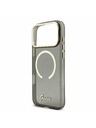 Guess Guess IML Glitter Script Strap MagSafe Задний калъф за iPhone 17 Pro Max Black