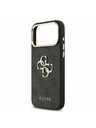 Guess Guess PU Leather 4G Metal Logo Gold Frame Задний Чехол за iPhone 17 Pro Max Black