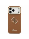 Guess Guess PU Grained 4G Logo Stand Camera Frame Задний Чехол за iPhone 17 Pro Max Brown