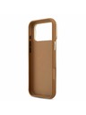 Guess Guess PU Grained 4G Logo Stand Camera Frame Задний Чехол за iPhone 17 Pro Max Brown