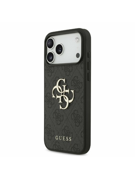 Guess Guess PU 4G Metal Logo Задний Чехол за iPhone 17 Pro Max Grey