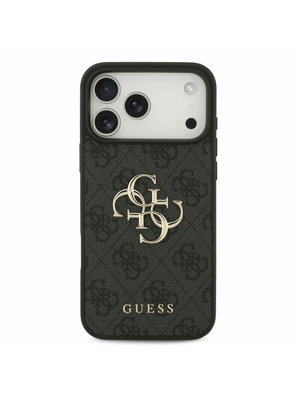 Guess Guess PU 4G Metal Logo Задний Чехол за iPhone 17 Pro Max Grey