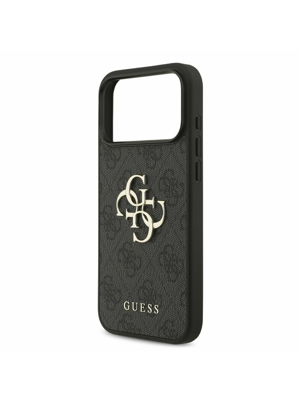 Guess Guess PU 4G Metal Logo Задний Чехол за iPhone 17 Pro Max Grey