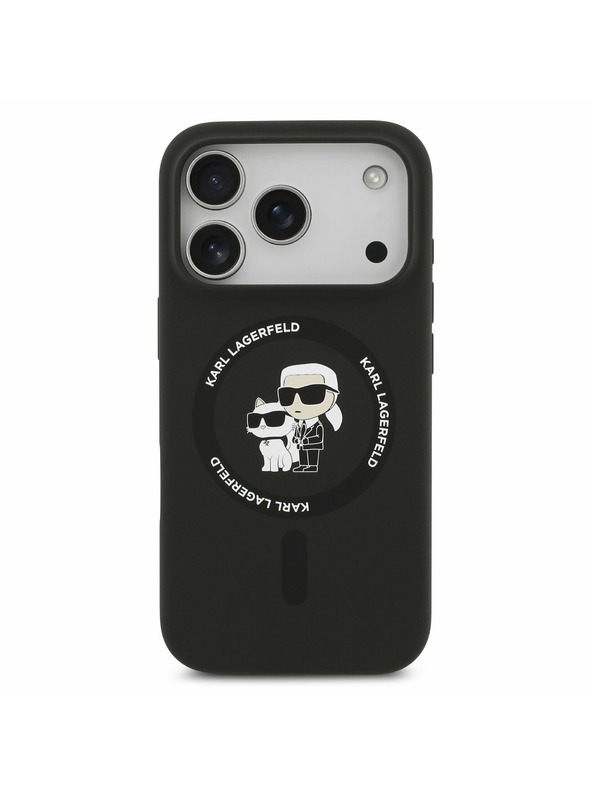 Karl Lagerfeld Karl Lagerfeld Liquid Silicone Karl and Choupette MagSafe Задний Чехол за iPhone 17 Pro Max Black