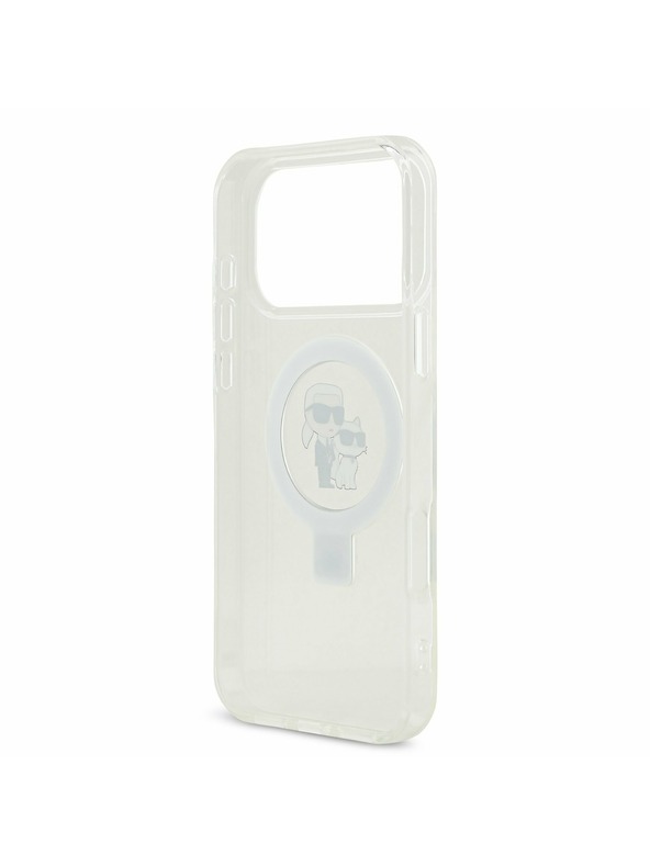 Karl Lagerfeld Karl Lagerfeld Ringstand Karl and Choupette MagSafe Задний Чехол за iPhone 17 Pro Max White