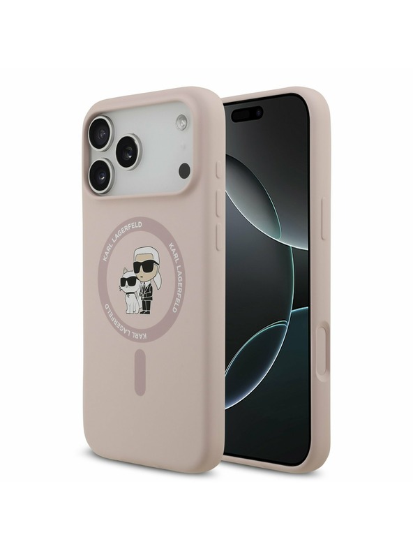 Karl Lagerfeld Karl Lagerfeld Liquid Silicone Karl and Choupette MagSafe Задний Чехол за iPhone 17 Pro Max Pink