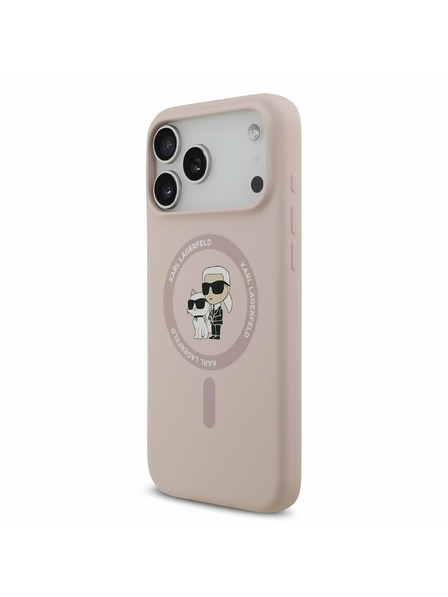 Karl Lagerfeld Karl Lagerfeld Liquid Silicone Karl and Choupette MagSafe Задний Чехол за iPhone 17 Pro Max Pink