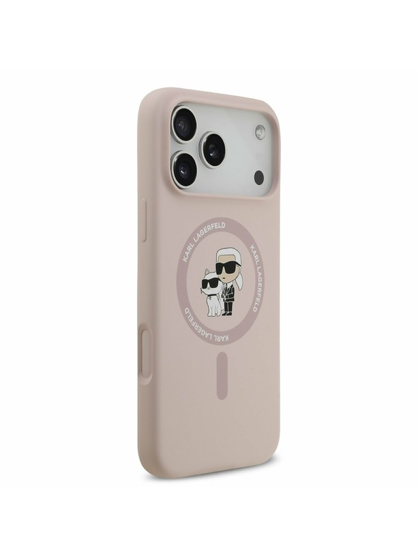 Karl Lagerfeld Karl Lagerfeld Liquid Silicone Karl and Choupette MagSafe Задний Чехол за iPhone 17 Pro Max Pink