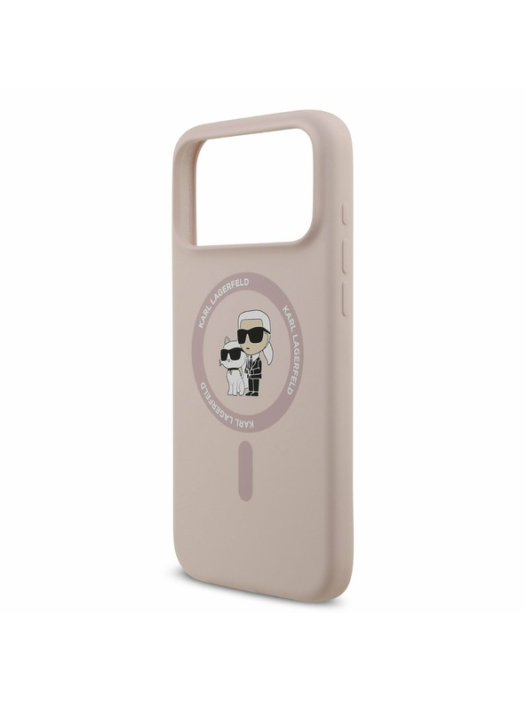 Karl Lagerfeld Karl Lagerfeld Liquid Silicone Karl and Choupette MagSafe Задний Чехол за iPhone 17 Pro Max Pink