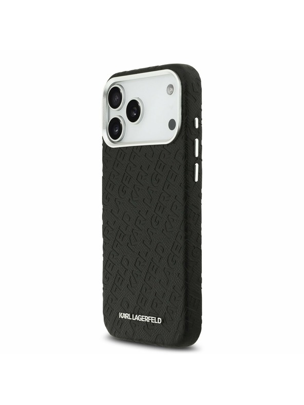 Karl Lagerfeld Karl Lagerfeld Grained PU Repeated Logo MagSafe Задний Чехол за iPhone 17 Pro Max Black