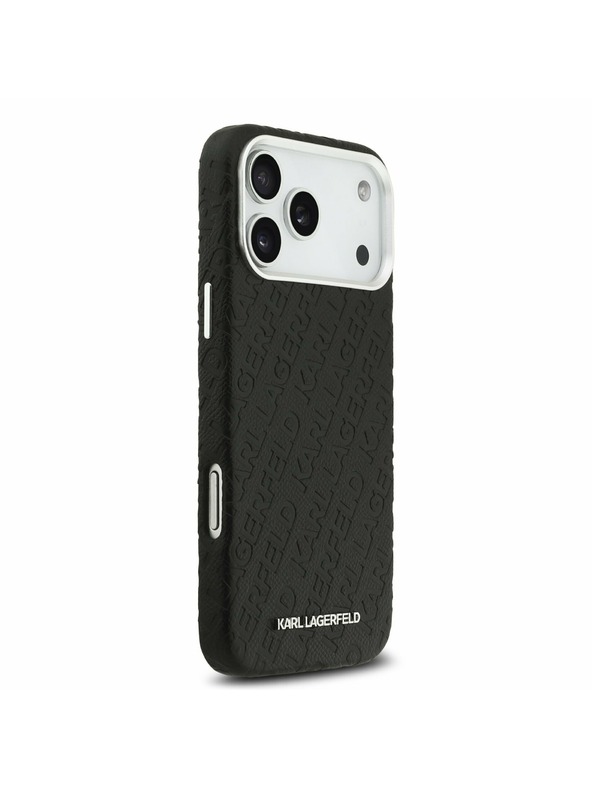 Karl Lagerfeld Karl Lagerfeld Grained PU Repeated Logo MagSafe Задний Чехол за iPhone 17 Pro Max Black