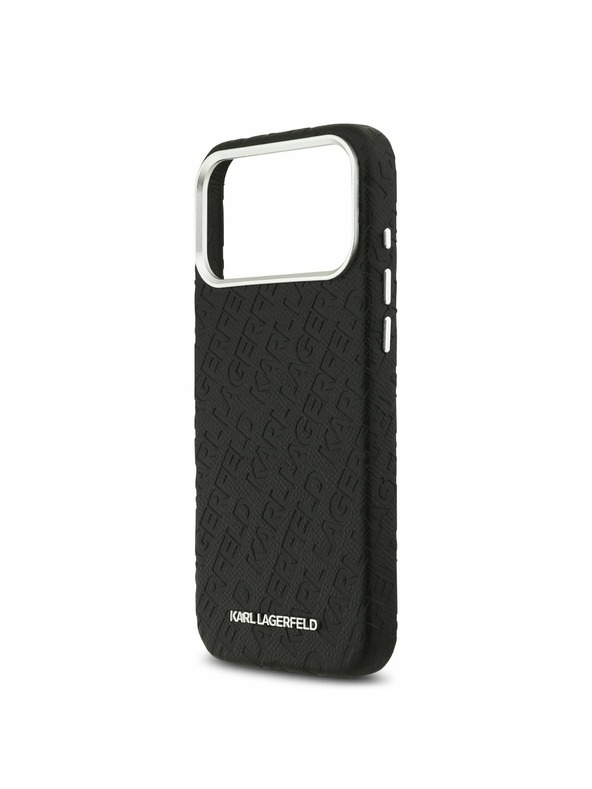 Karl Lagerfeld Karl Lagerfeld Grained PU Repeated Logo MagSafe Задний Чехол за iPhone 17 Pro Max Black