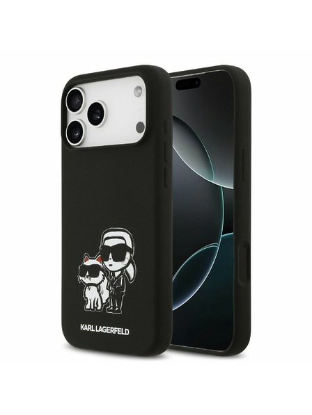 Karl Lagerfeld Karl Lagerfeld Liquid Silicone K&CH Sketch MagSafe Задний Чехол за iPhone 17 Pro Max Black