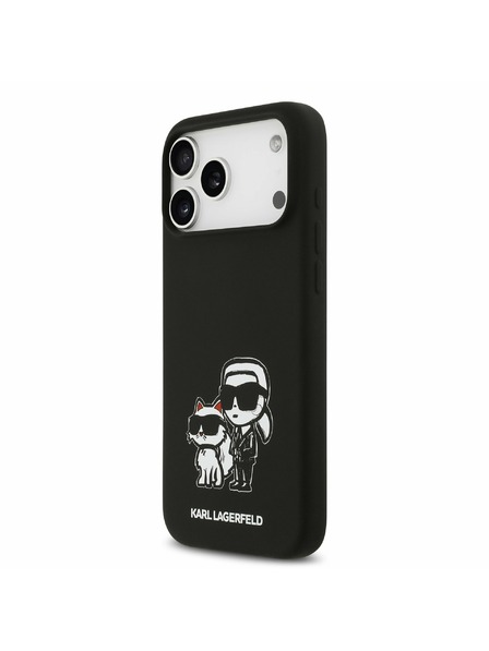 Karl Lagerfeld Karl Lagerfeld Liquid Silicone K&CH Sketch MagSafe Задний Чехол за iPhone 17 Pro Max Black