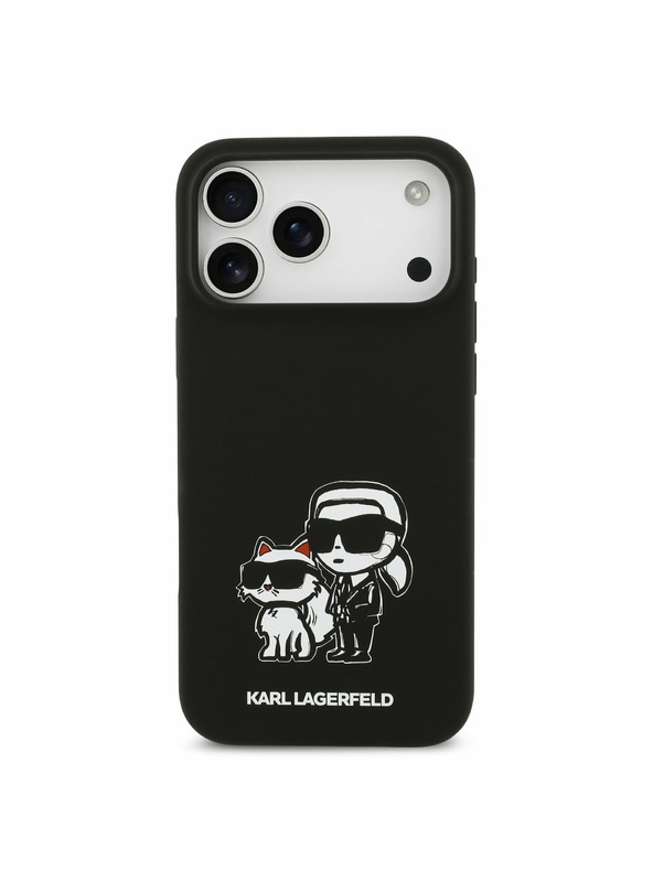 Karl Lagerfeld Karl Lagerfeld Liquid Silicone K&CH Sketch MagSafe Задний Чехол за iPhone 17 Pro Max Black
